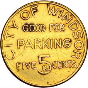 Canada Windsor Ontario 5 Cent Parking Token
