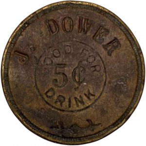 J. Dower 5 Cent Drink Merchant Token