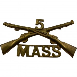 USA 5th Massachusetts Infantry Hat Cap Badge
