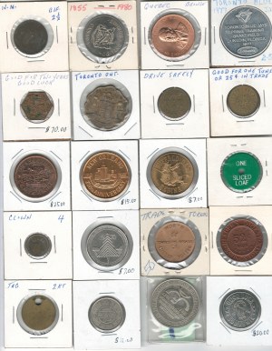 Canada Token Medallion Lot Good Luck, Parking, Etc. (20 Pieces)