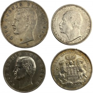 German States 1901-1913 Silver Coin Lot (4 Pieces)