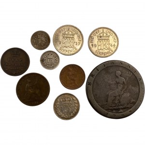 Great Britain 1797 - 1944 Coin Lot (9 pieces)