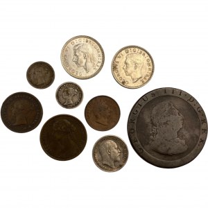 Great Britain 1797 - 1944 Coin Lot (9 pieces)