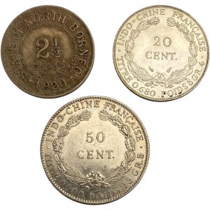 Indo-China & North Borneo Coin Lot (3 Pieces)