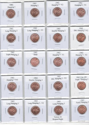 Canada 1 Cent & 5 Cent Varieties (53 pieces)