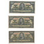 Bank of Canada 1937 $1 to $20 Banknote Lot $101 Face Value (21 Pieces)