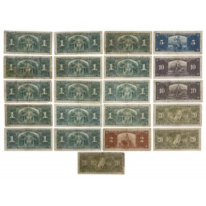 Bank of Canada 1937 $1 to $20 Banknote Lot $101 Face Value (21 Pieces)