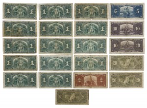 Bank of Canada 1937 $1 to $20 Banknote Lot $101 Face Value (21 Pieces)