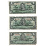 Bank of Canada 1937 $1 to $20 Banknote Lot $101 Face Value (21 Pieces)