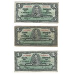 Bank of Canada 1937 $1 to $20 Banknote Lot $101 Face Value (21 Pieces)