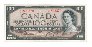 Bank of Canada 1954 $100 Devil's Face Banknote A/J BC-35c