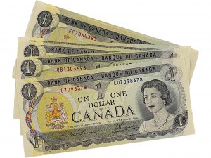 Bank of Canada 1973 $1 Banknotes Lot BC-46a (15 Pieces)