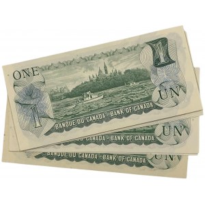 Bank of Canada 1973 $1 Banknotes Lot Some in Sequence (15 Pieces)