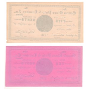 Canada Grand River Pulp & Lumber Co. 5 & 10 Cent Merchant Scrips