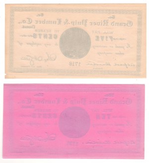 Canada Grand River Pulp & Lumber Co. 5 & 10 Cent Merchant Scrips