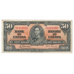 Bank of Canada 1937 $50 Banknote B/H BC-26b
