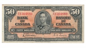 Bank of Canada 1937 $50 Banknote B/H BC-26b