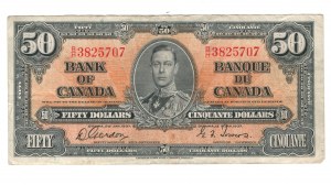 Bank of Canada 1937 $50 Banknote B/H BC-26b