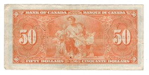 Bank of Canada 1937 $50 Banknote B/H BC-26b