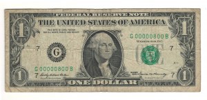 United States 1969 $1 Banknote Low Serial Number