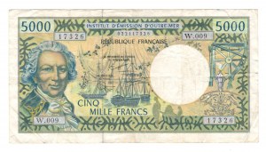 French Pacific Territories 1996 5000 Francs Banknote