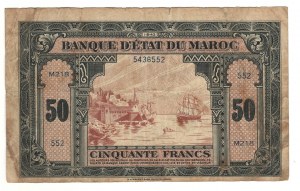 Morocco 1924 50 Francs Banknote