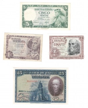 Spain Banco De Espana Banknote Lot (4 Pieces)