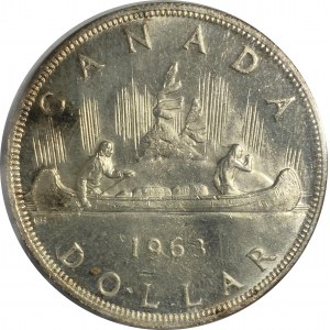 Canada 1963 Silver Dollar
