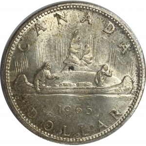 Canada 1965 Silver Dollar Small Beads Pointed 5