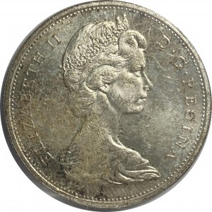 Canada 1965 Silver Dollar Small Beads Pointed 5