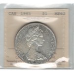 Canada 1965 Silver Dollar Small Beads Pointed 5