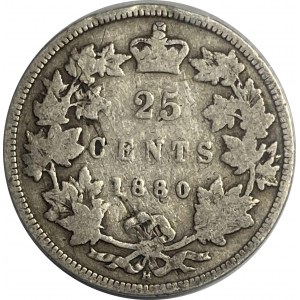 Canada 1880H Narrow 0 25 Cent