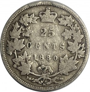Canada 1880H Narrow 0 25 Cent
