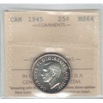 Canada 1945 25 Cent