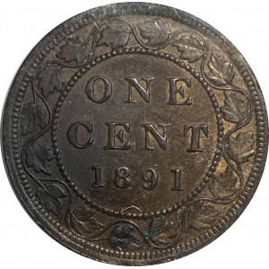 Kanada 1891 1 Cent LL LD Obv. 2