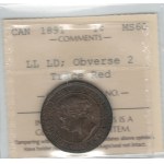 Kanada 1891 1 Cent LL LD Obv. 2