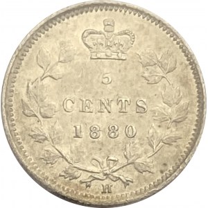 Canada 1880H 5 Cent Obv. 3