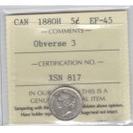 Canada 1880H 5 Cent Obv. 3