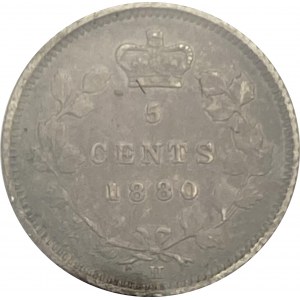 Canada 1880H 5 Cent Obv. 2