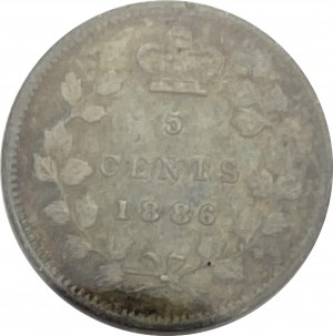 Canada 1886 5 Cent Small 6