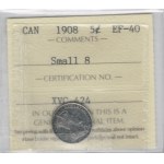 Canada 1908 5 Cent Small 8