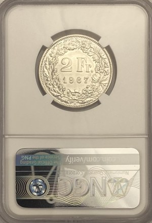 Switzerland 1967B 2 Francs
