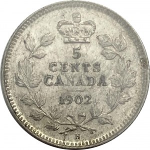 Canada 1902H 5 Cents Small H