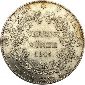 German States Hessen 1841 2 Thaler 3 1/2 Gulden