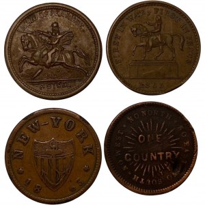 United States Civil War Token Lot (4 Pieces)