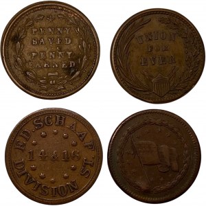 United States Civil War Token Lot (4 Pieces)