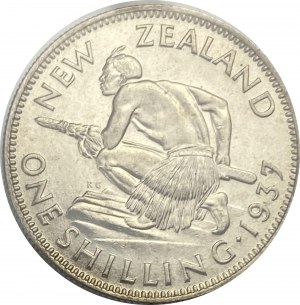 New Zealand 1937 Shilling & 1934 Half Crown (2 Pieces)