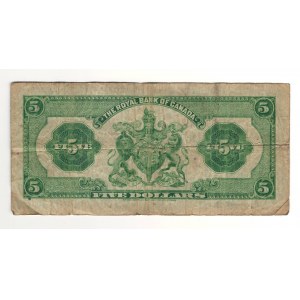 Canada The Royal Bank of Canada 1935 $5 Banknote 630-18-02a