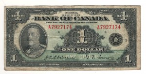 Bank of Canada 1935 $1 Banknote English BC-1a