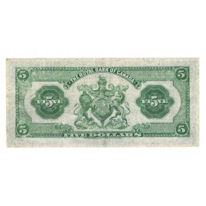 Canada The Royal Bank of Canada 1943 $5 Banknote 630-20-02